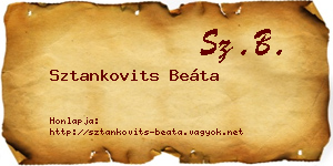 Sztankovits Beáta névjegykártya